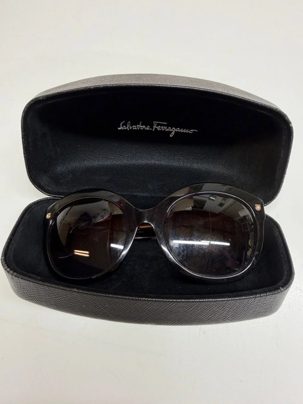 Salvatore Ferragamo Cat Eye Sunglasses Designer Sun Glasses Black Tortoise Pink